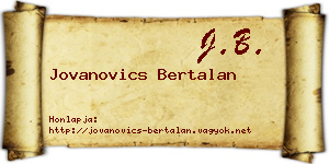 Jovanovics Bertalan névjegykártya