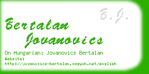 bertalan jovanovics business card